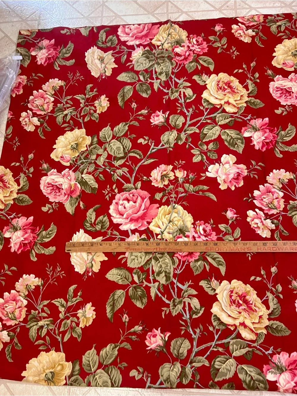 2 Waverly Ballad Bouquet Curtains Panels Floral Lined Red Rod Pocket 40”x 87”